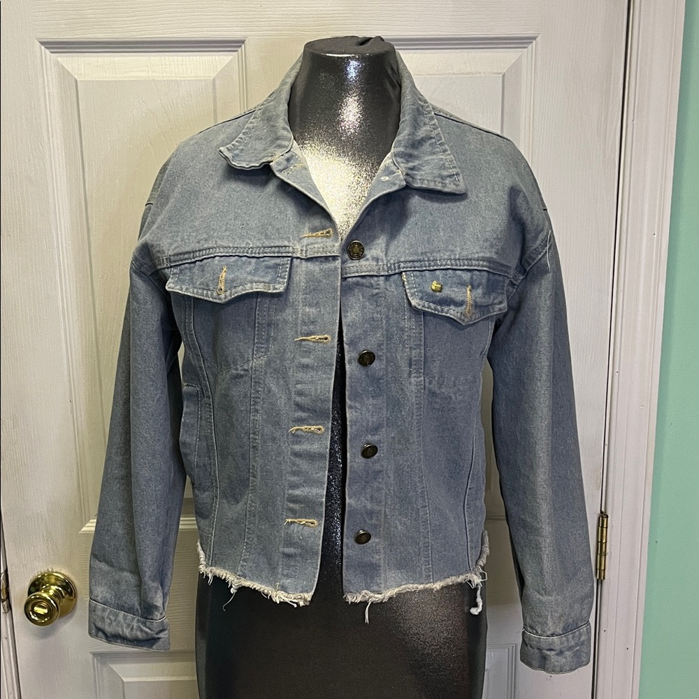 Our Lady of Guadeloupe Blue Denim Jacket - Picture 2 of 5